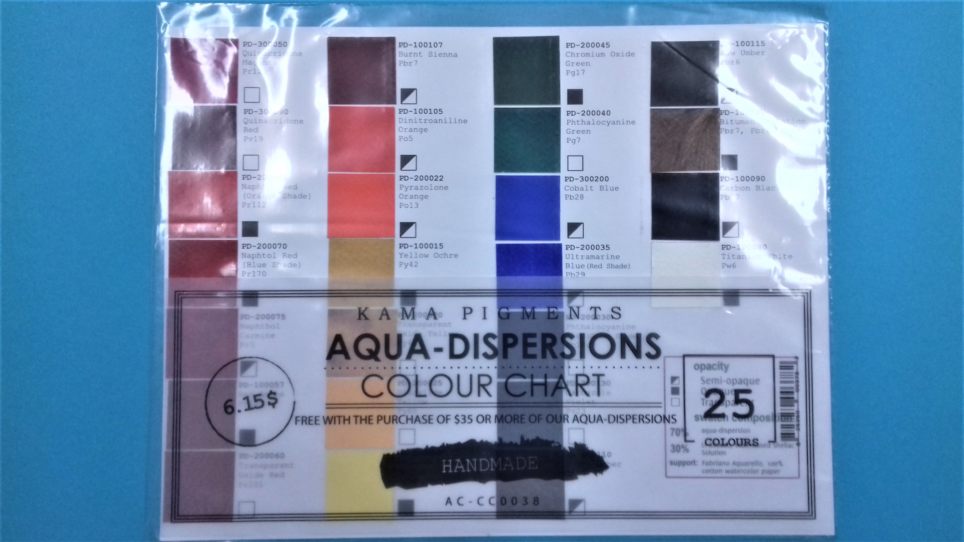 Aqua-Dispersions-ENG Kama Pigments Aqua-Dispersions Color Chart