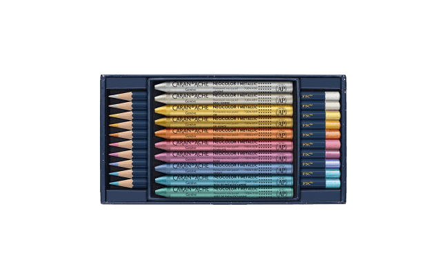 Caran d'Ache Cosmic Blue Mixed Media Metallic Set LIMITED EDITION