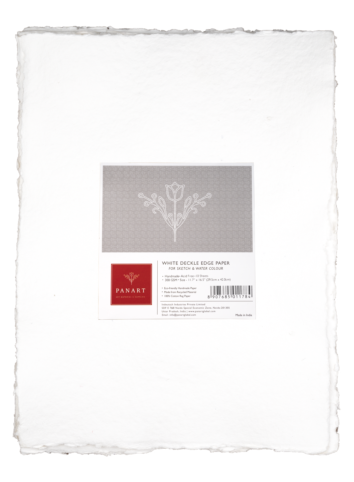 22x30-300-GSM PANART White Deckle Edge Boegen 10er Pack