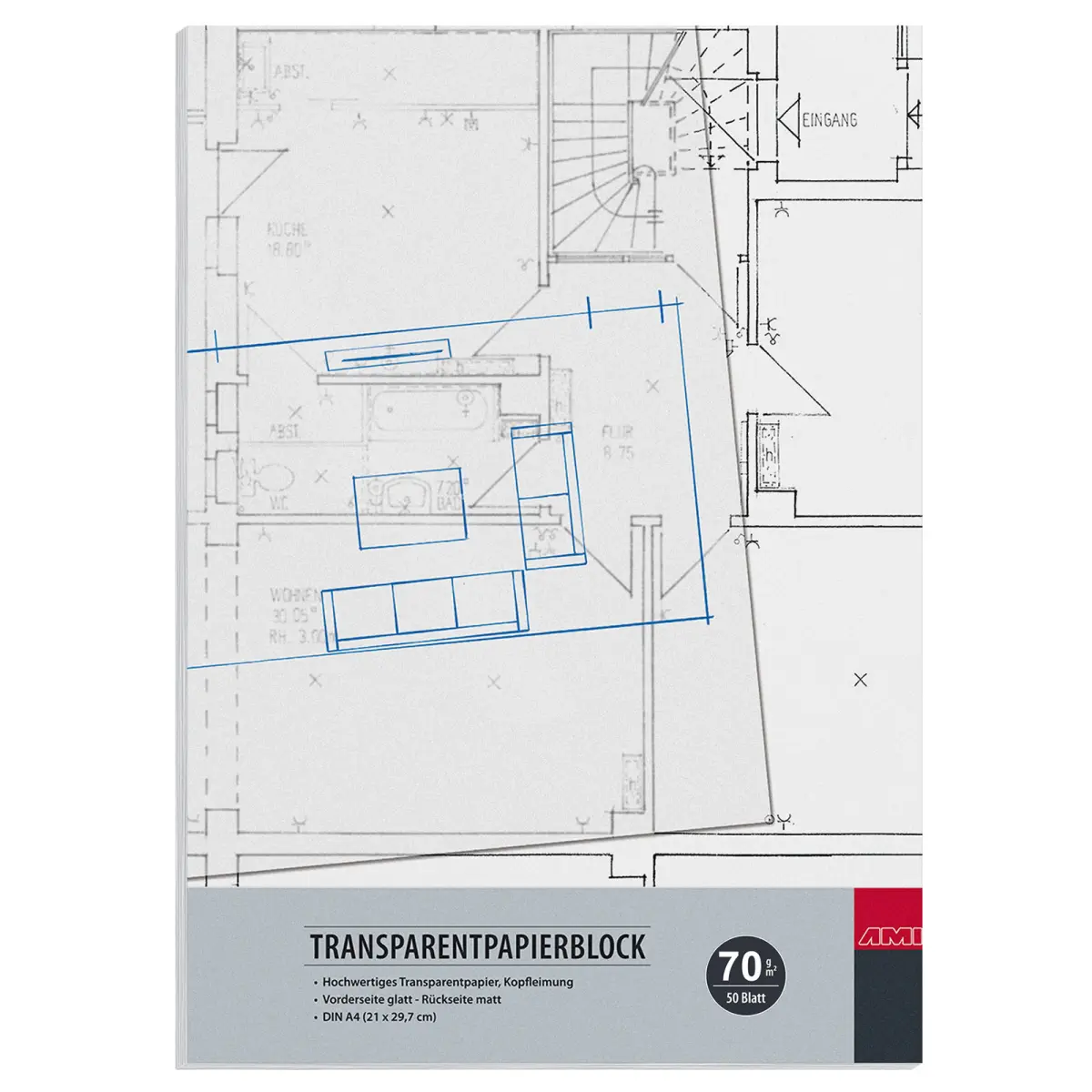 AMI Transparentpapierblock 70g